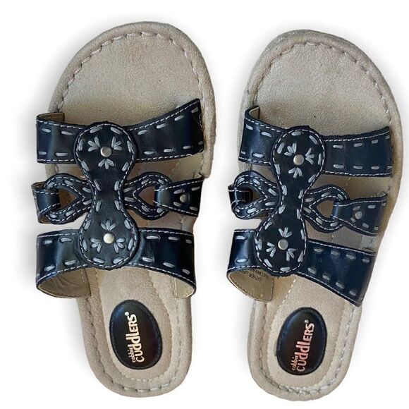 Cobbi Cuddlers Brown Slip on Sandals SZ 6W - Picture 1 of 9
